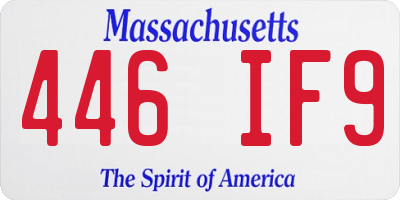 MA license plate 446IF9