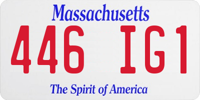 MA license plate 446IG1