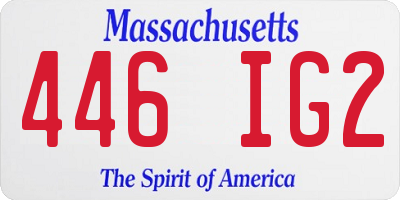 MA license plate 446IG2