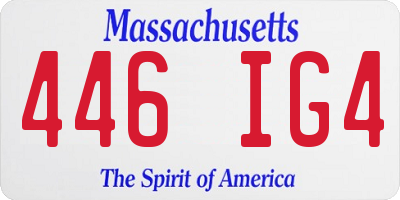 MA license plate 446IG4
