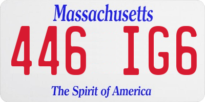 MA license plate 446IG6