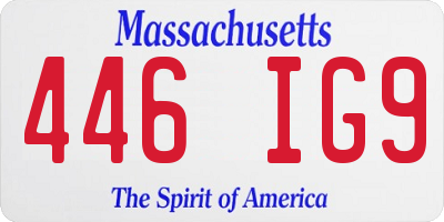 MA license plate 446IG9