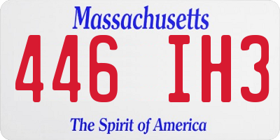 MA license plate 446IH3