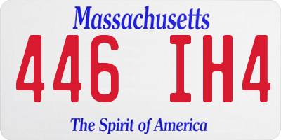MA license plate 446IH4