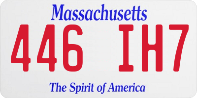 MA license plate 446IH7