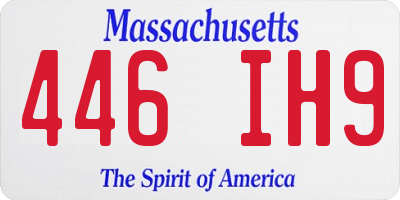 MA license plate 446IH9
