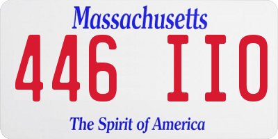 MA license plate 446II0