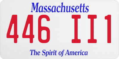 MA license plate 446II1