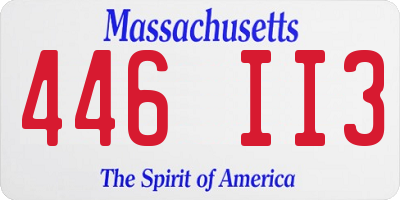 MA license plate 446II3