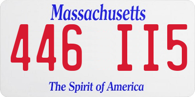 MA license plate 446II5