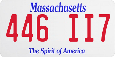 MA license plate 446II7