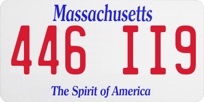 MA license plate 446II9