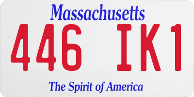 MA license plate 446IK1