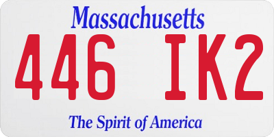 MA license plate 446IK2