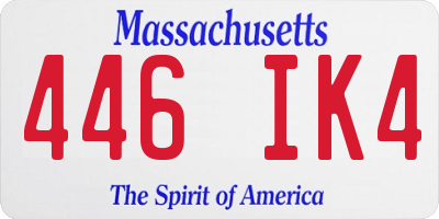 MA license plate 446IK4