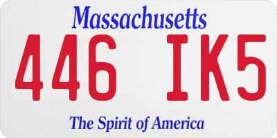 MA license plate 446IK5
