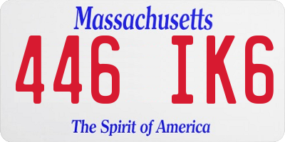 MA license plate 446IK6