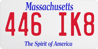 MA license plate 446IK8