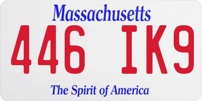 MA license plate 446IK9
