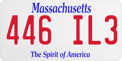 MA license plate 446IL3