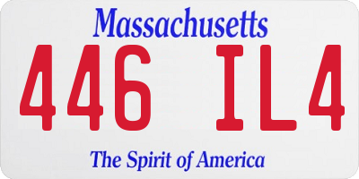 MA license plate 446IL4
