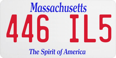 MA license plate 446IL5