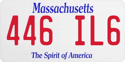 MA license plate 446IL6
