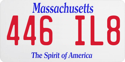 MA license plate 446IL8