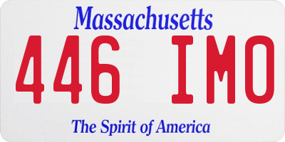 MA license plate 446IM0