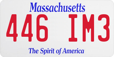 MA license plate 446IM3