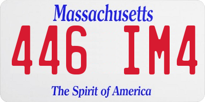 MA license plate 446IM4