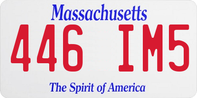 MA license plate 446IM5