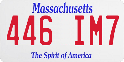 MA license plate 446IM7