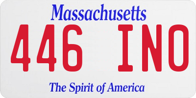 MA license plate 446IN0