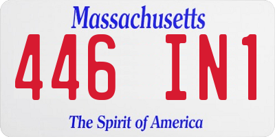 MA license plate 446IN1