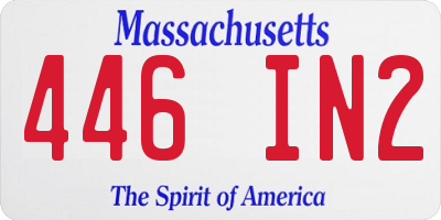 MA license plate 446IN2