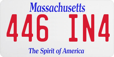 MA license plate 446IN4