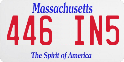 MA license plate 446IN5