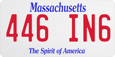 MA license plate 446IN6