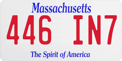 MA license plate 446IN7