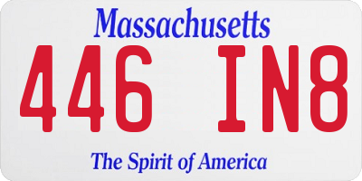 MA license plate 446IN8