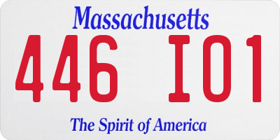 MA license plate 446IO1