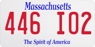MA license plate 446IO2
