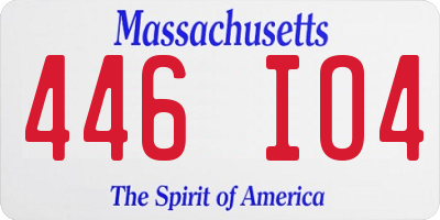 MA license plate 446IO4