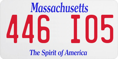 MA license plate 446IO5