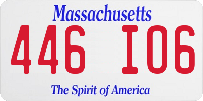 MA license plate 446IO6