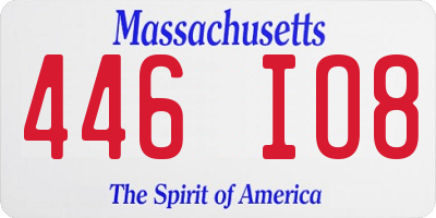 MA license plate 446IO8