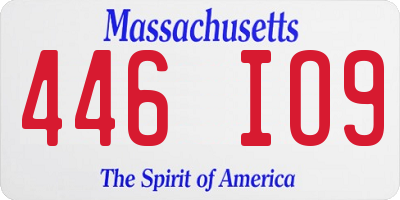 MA license plate 446IO9