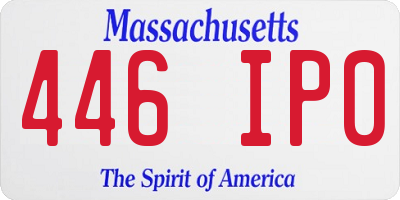 MA license plate 446IP0