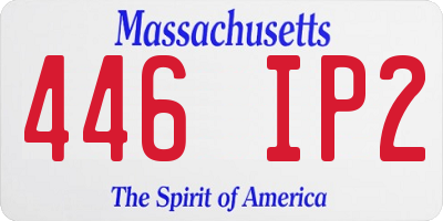 MA license plate 446IP2